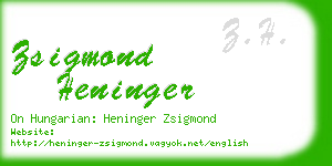zsigmond heninger business card